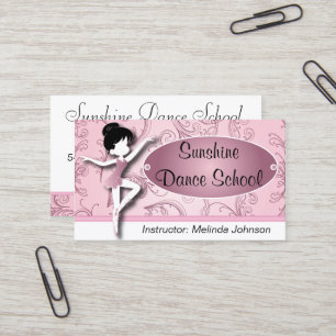 Dance Instructor Roze ballet Dancer Ballerina Visitekaartje