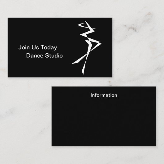 Dance Instructor, school, uitvoerder Visitekaartje (Voorkant / Achterkant)