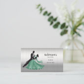 Dance Instructor Studio Dancer Silhouette Visitekaartje (Staand voorkant)