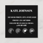 Dance, Instructor, Studio Vierkante Visitekaartje (Achterkant)