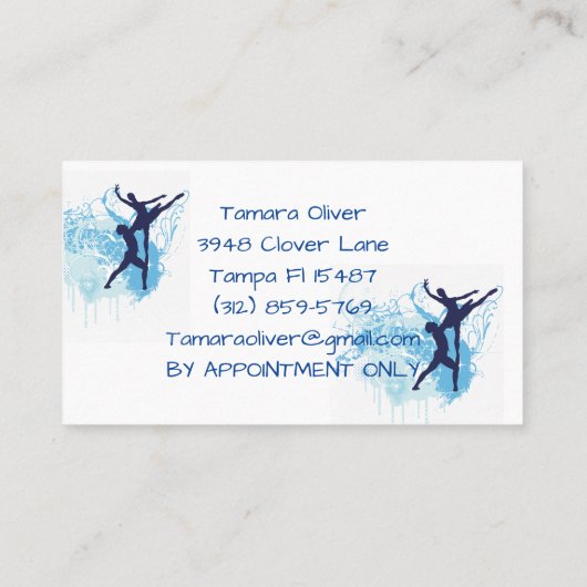 Dance Instructor Visitekaartje (Achterkant)