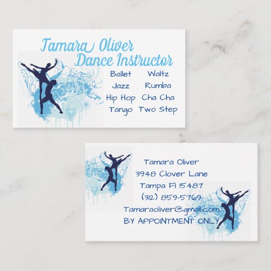 Dance Instructor Visitekaartje (Voorkant / Achterkant)