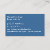 Dance Instructor Visitekaartjes (Achterkant)