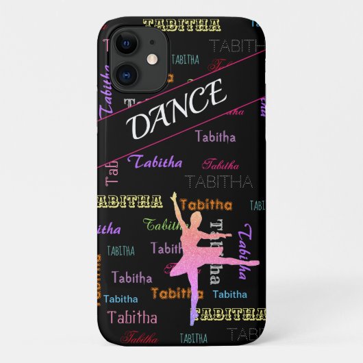 Dance iPhone Case met persoonlijke naam overal ove (Achterkant)