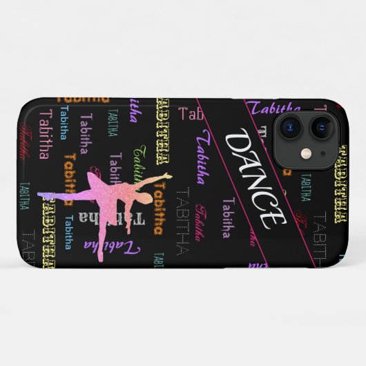 Dance iPhone Case met persoonlijke naam overal ove (Achterkant (horizontaal))