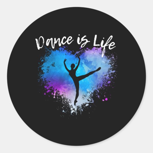 Dance is Life Ballet Dancing Ballerina Tween Ronde Sticker (Voorkant)