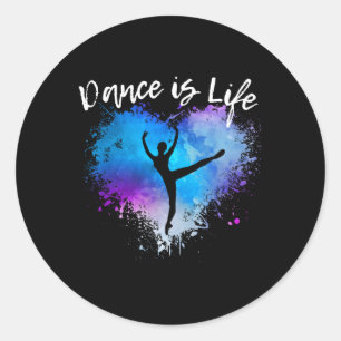 Dance is Life Ballet Dancing Ballerina Tween Ronde Sticker