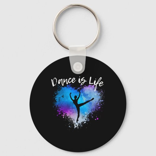 Dance is Life Ballet Dancing Ballerina Tween Sleutelhanger (Voorkant)