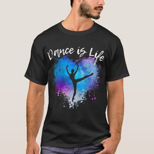 DANCE IS LIFE Ballet Dansend Ballerina Tween T-shirt (Voorkant)