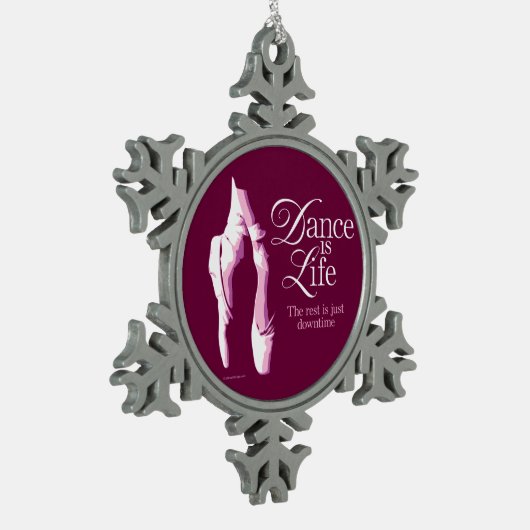 Dance is Life Snowflake Pewter-kerstversiering Tin Sneeuwvlok Ornament (Links)