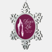 Dance is Life Snowflake Pewter-kerstversiering Tin Sneeuwvlok Ornament (Rechts)