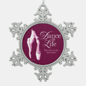 Dance is Life Snowflake Pewter-kerstversiering Tin Sneeuwvlok Ornament (Voorkant)