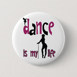 Dance is mijn leven ronde button 5,7 cm
