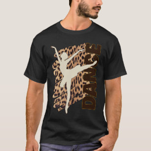 Dance Leopard Print Ballerina Dancer Tween Gi T-shirt