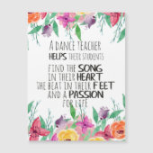 Dance leraar cadeau appreciatie Dank u citaat (Voorkant)