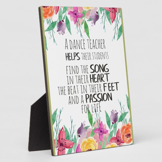 Dance leraar cadeau appreciatie Dank u citaat Fotoplaat (Zijkant)