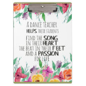 Dance leraar cadeau appreciatie Dank u citaat Klembord (Voorkant)