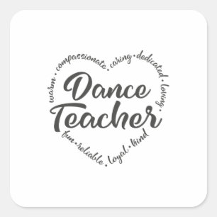 Dance leraar, dans, balletleraar vierkante sticker