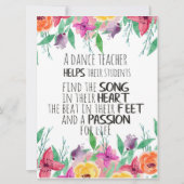 Dance leraar decor Ballet Coach appreciation Gift Kaart (Voorkant)