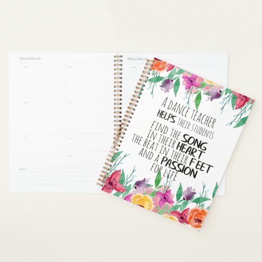 Dance leraar decor Ballet Coach appreciation Gift Planner (Display)