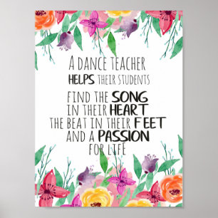 Dance leraar decor Ballet Coach appreciation Gift Poster