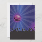 DANCE LET'S GLOW INVITE DISCO BALL BIRTHDAY PARTY KAART (Achterkant)
