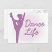 Dance Life Ballerina - Paars - Briefkaart (Voorkant / Achterkant)