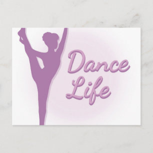 Dance Life Ballerina - Paars - Briefkaart