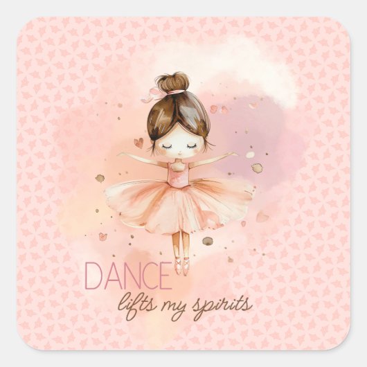 Dance Lifts My Spirits Roze Ballet stickers (Voorkant)