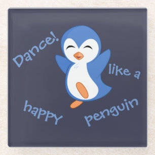 Dance like a Happy Penguin Glazen Onderzetter