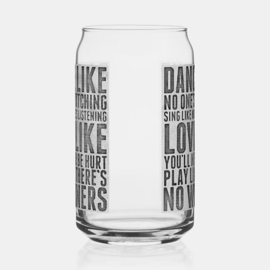 Dance Like No One's Watching Grunge Quote Blikvorm Glas (Links)