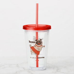Dance like nobody is watching Pug Girl Acryl Drinkbeker