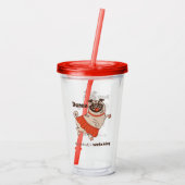 Dance like nobody is watching Pug Girl Acryl Drinkbeker (Achterkant)