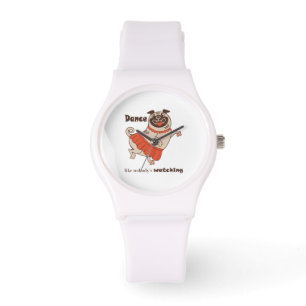 Dance like nobody is watching Pug Girl Horloge