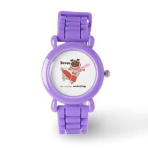 Dance like nobody is watching Pug Girl Horloge