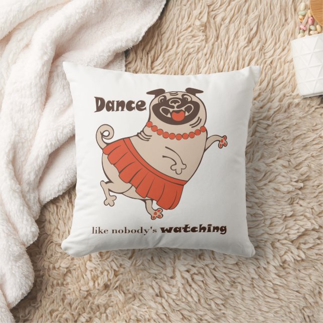 Dance like nobody is watching Pug Girl Kussen (Deken)