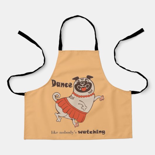 Dance like nobody is watching Pug Girl Schort (Voorkant)