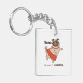Dance like nobody is watching Pug Girl Sleutelhanger (Voorkant Links)