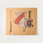 Dance like nobody is watching Pug Girl Wandkleed (Voorkant (horizontaal))