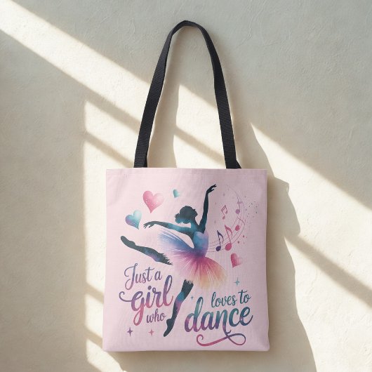 Dance Lover Pink Shoulder Tote Bag