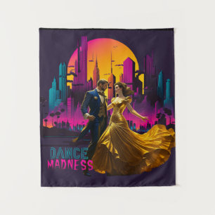 Dance Madness paar in de straten van Neon City Wandkleed