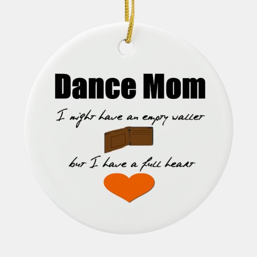 Dance mam - Leeg hart, volledig bezield Keramisch Ornament (Voorkant)