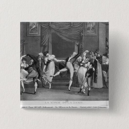 Dance mania, 1809 vierkante button 5,1 cm (Voorkant)