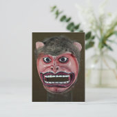 Dance mask in de vorm van aap briefkaart (Staand voorkant)