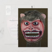 Dance mask in de vorm van aap briefkaart (Voorkant / Achterkant)