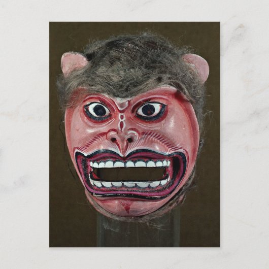 Dance mask in de vorm van aap briefkaart (Voorkant)