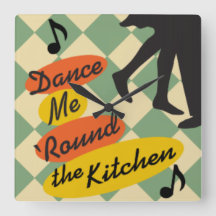 Dance me Round the Kitchen Retro klok