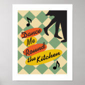 Dance me Round the Kitchen retro print (Voorkant)