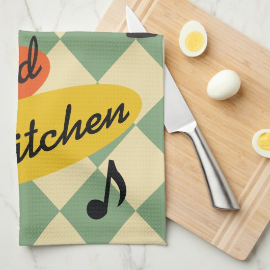 Dance me Round the Kitchen retro Theedoek (Quarter Fold)