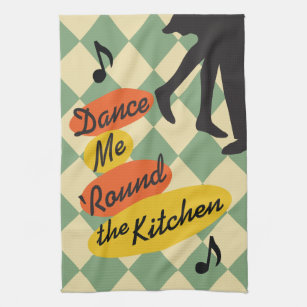 Dance me Round the Kitchen retro Theedoek